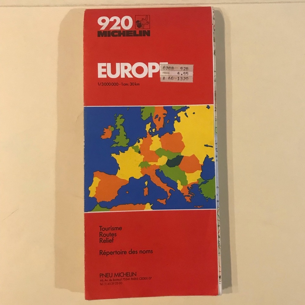 VINTAGE 1986 Michelin Europe Highway Map
